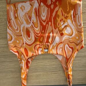 Zara Orange Swirl Print Crop Top